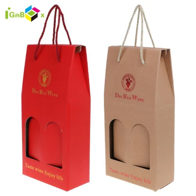 Customized Wholesale Paper Wine Bags