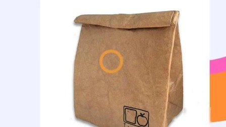 Hot Sale Portable Reusable Washable Brown Tyvek Thermal Insulated Lunch Paper Cooler Bag 