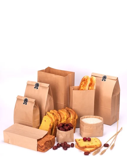 Recycled Kraft Fast Food Bread Hamburg Sandwich Disposable Paper Bag