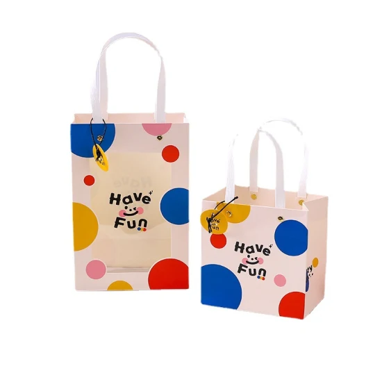 China Wholesale Custom Logo Halloween Candy Gift Bags with Handles, Kraft Paper Packaging Gift Bags