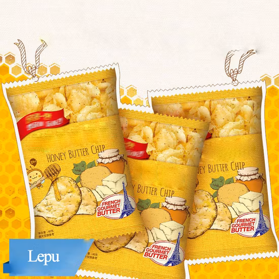 Factory Price Custom Logo Laminated LDPE 75g Back Seal Puffs Food Popcorn Potato Chips Plastic Packaging Bags