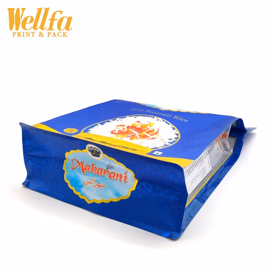 Heat Seal Square Bottom Plastic Biodegradable Zipper Bag with Food Packaging