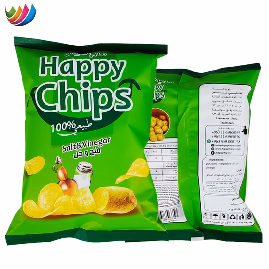 Laminated Custom Plastic Bags Puffs Food Popcorn Potato Chips Packaging Bag for Snack